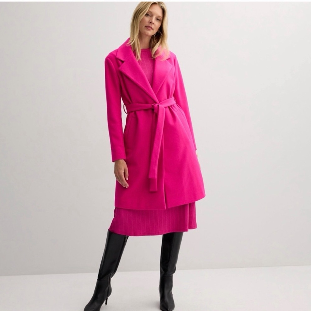 Nine West Pink Belted Coat